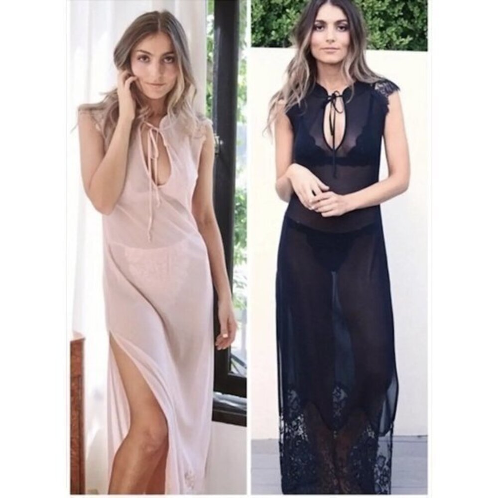 Elegant Black and Cream Maxi Dress